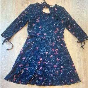 Floral Navy Blue Kids Dress
